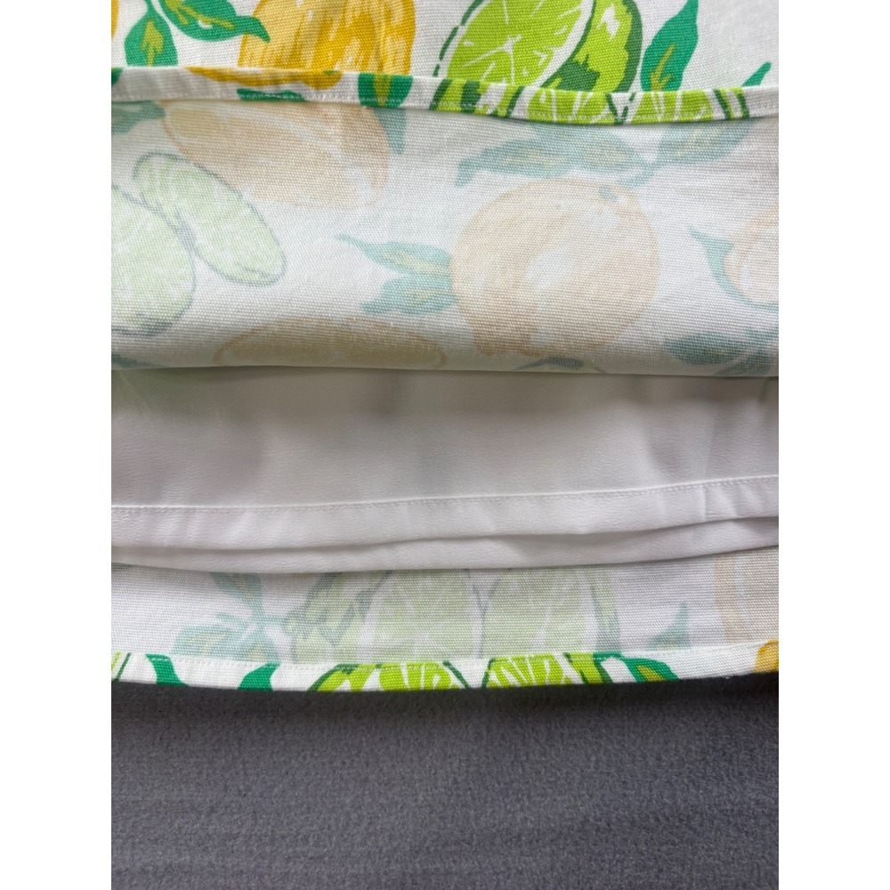 Talbots Citrus Lemon Lime Print Mini Skirt White Green Yellow Size 12 Cotton Mix - Picture 5 of 8